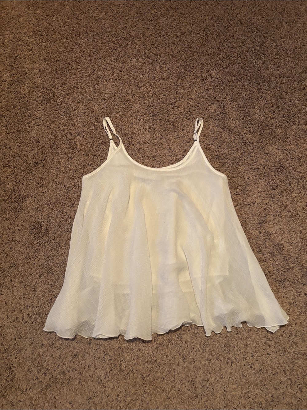 Umgee Light White Sheer Spaghetti Strap Top M